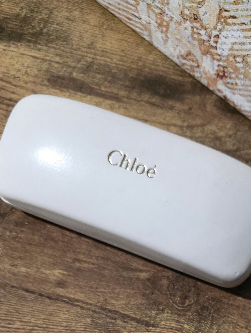 White Leather Chloe Eyeglass Case